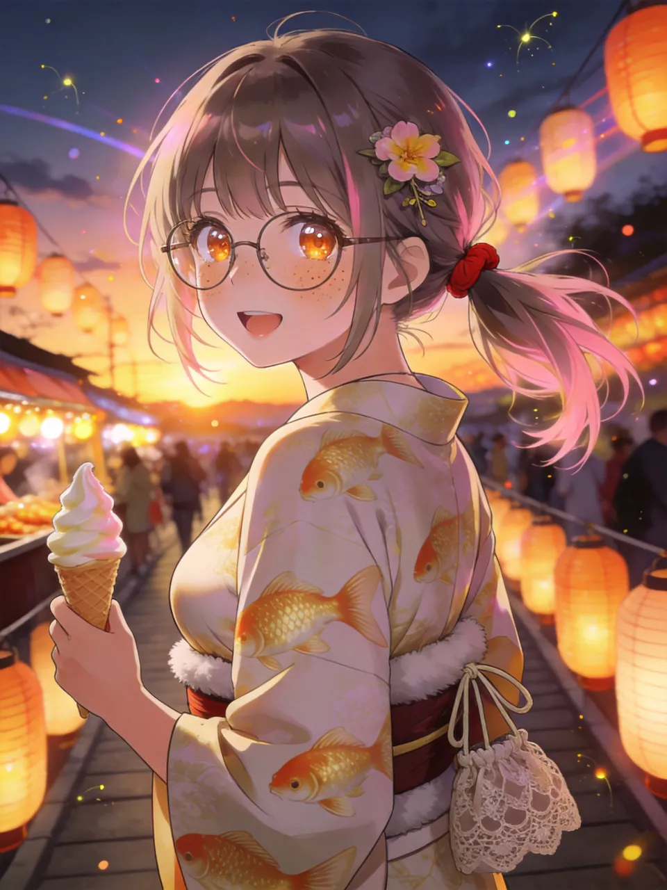 ソフトクリームの菜摘。