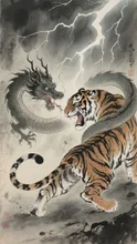 Dragon vs Tiger — ドラゴン・竜のAIイラスト｜SUPPART