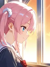 放課後の制服少女·夏の夕暮れの教室 の投稿作品