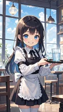 黒髪ロング娘💕水のグラス？ジョッキ？🍺