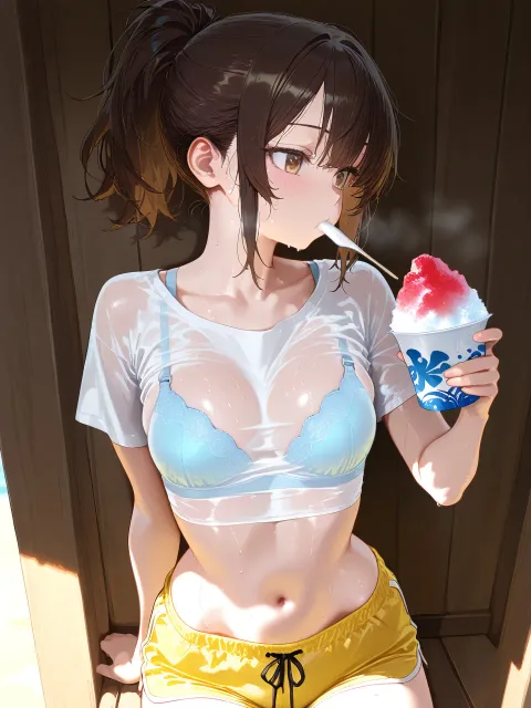 秋物にしようと思ってたのに、うっかり冬物描いてたから悔しくて夏物