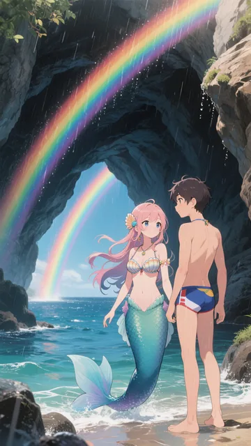 人魚と少年と虹