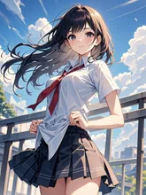 放課後の屋上の女子生徒