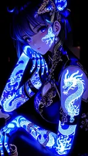 綺麗な龍のタトゥー🐉🩵 — 𓃠フワフワ猫の甘々天使🪽ニャルル🤍さんのAIイラスト