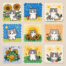 マンチカンの子猫、向日葵