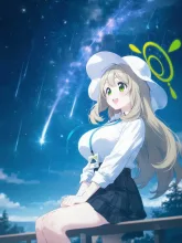 「先生〜。流れ星ですよ〜。」 — 自己満工房さんのAIイラスト