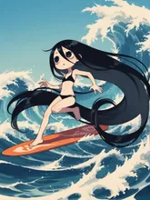 ジト目とサーフィン
