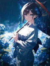 紫陽花と和傘·初夏チャレンジ の投稿作品