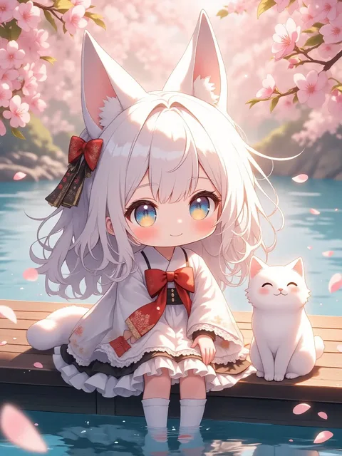 白猫×ちび