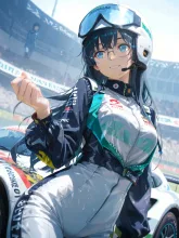 女性レーサー·アクセル全開の眼差し の投稿作品