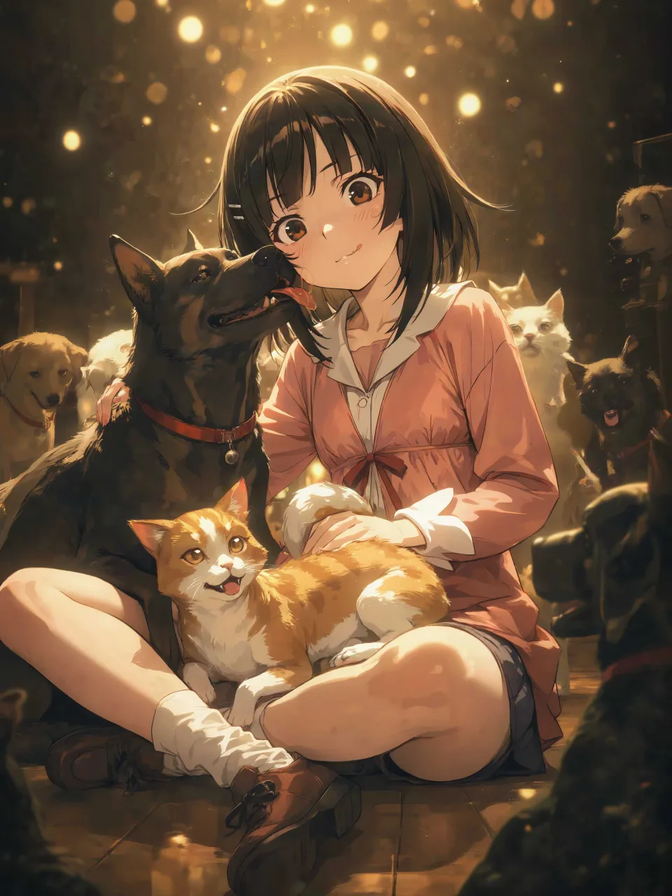 大切なお友達と🐶🐱 — 虎徹さんのAIイラスト