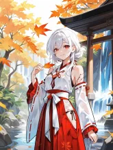 夏用の巫女服、雨に濡れる — おっさんさんのAIイラスト