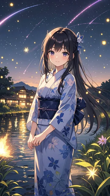 蛍と浴衣JK💕