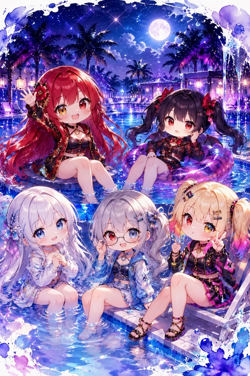 ナイトプール▶︎ぐで〜▶︎∠( ᐛ 」∠)＿