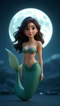 月夜の人魚 — ゆーさんのAIイラスト