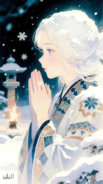 初雪の祈りのAIイラスト - SUPPART