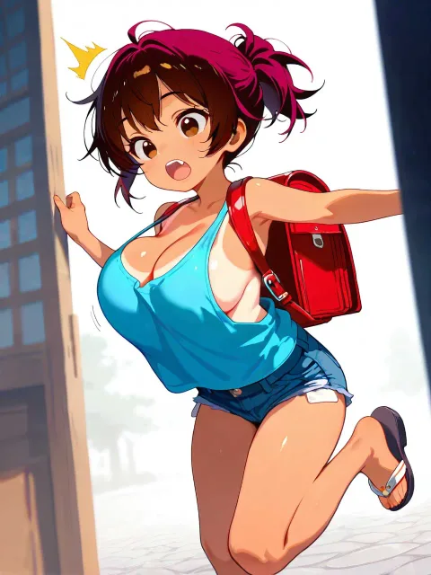 知恵『いっけね‼️パンツ履き忘れた‼️』