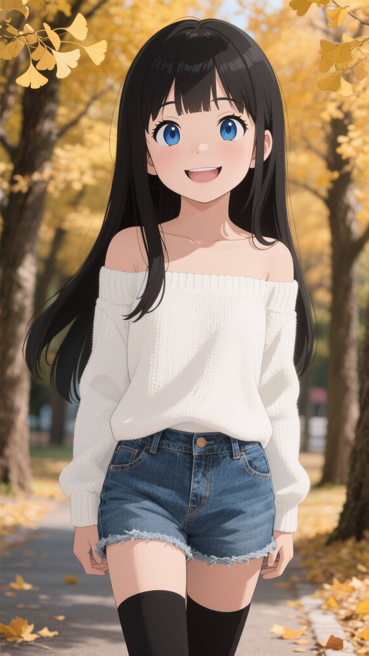 黒髪娘💕紅葉デート中❤️