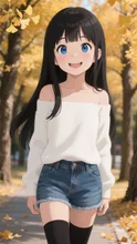 黒髪娘💕紅葉デート中❤️