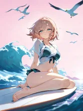 サーファーの稚奈。
