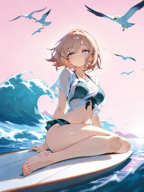 サーファーの稚奈。