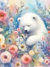 くまさんお花の中の夢