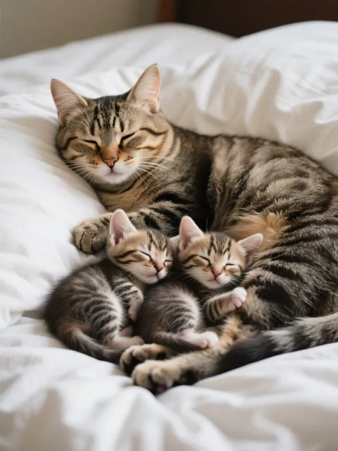まだお眠むだにゃん🐱🐱🐱