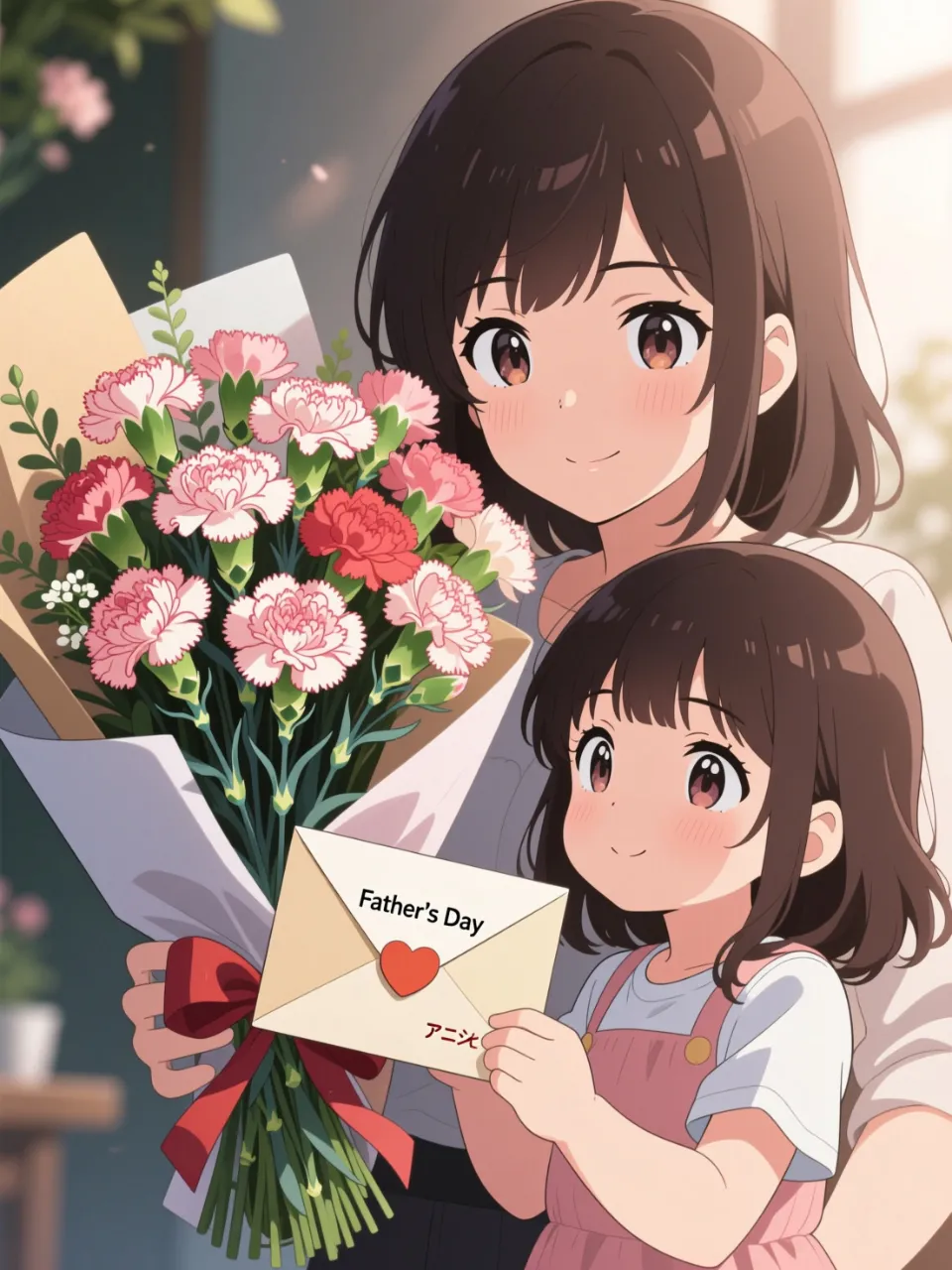 娘からの父の日のカーネーションと感謝の手紙