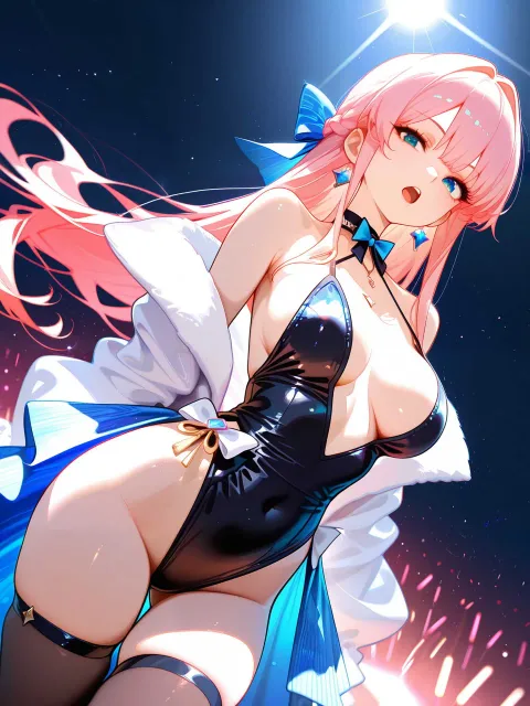 きらびやかな衣装の色っぽいアイドルの若い成年女性 - 真夏のアイドル