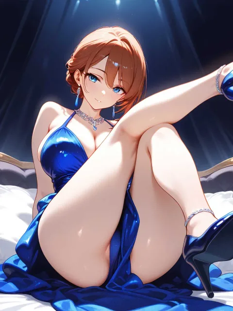 華やかなドレスの妖艶で色っぽい夜のホステスの成年女性