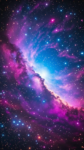 美しく光り輝く星雲と恒星たち