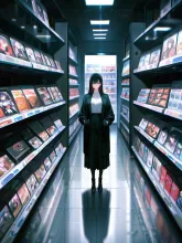 このレンタルビデオ店、3日前からスタッフが誰も居ないのよね、、 — 泥沼さんのAIイラスト