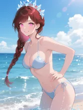 水着姿の氷の女王( ᴗ̀ ̫ᴗ́ )♡ — ユウさんのAIイラスト