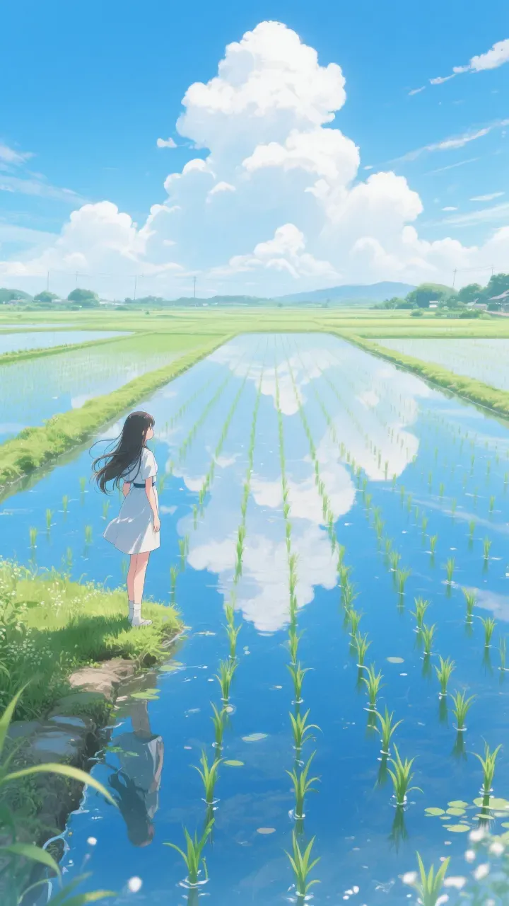 受賞作品:田植えの水鏡