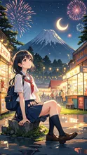 夏の夜空を彩る花火と縁日❣️