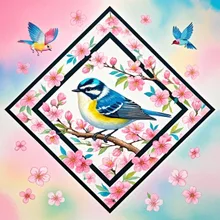 ルリビタキ バンダナ模様