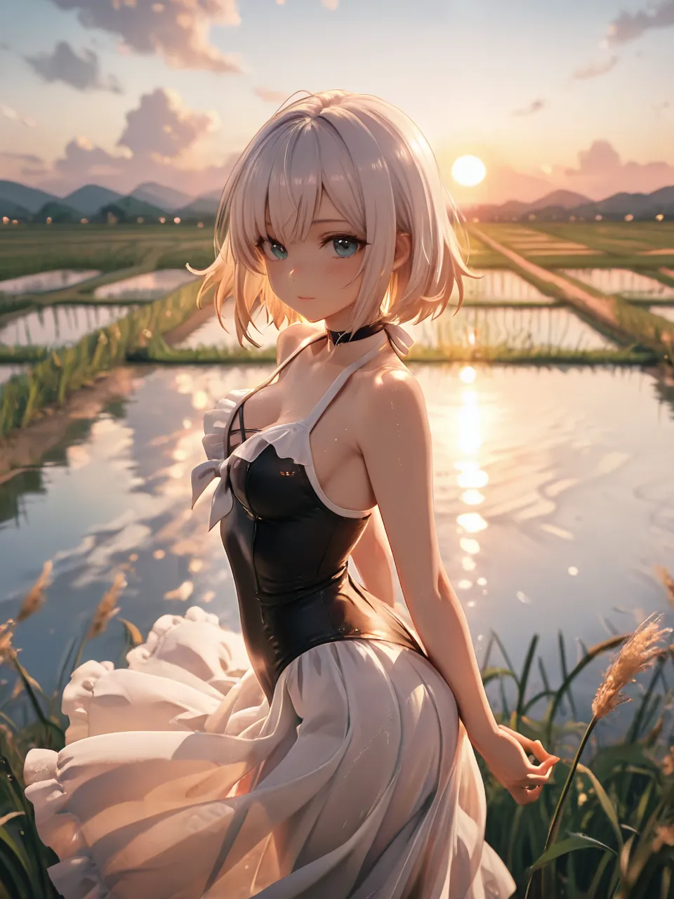 茜色の水鏡、君の足跡
