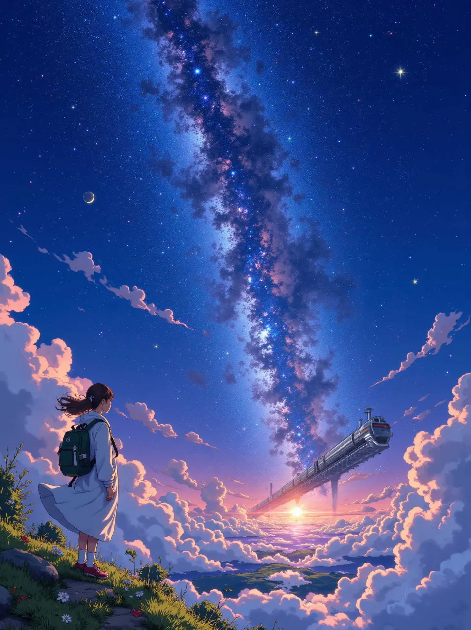 銀河鉄道の夜明け — しゅうＴさんのAIイラスト