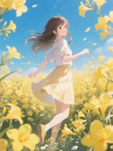 フリージアの花咲く風景