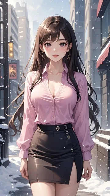 フルHD、日本人美女、32歳、ロングヘア、タイトスカート
