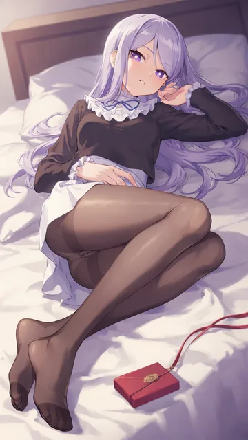 タイツを履いてベッドの上で誘惑してくるエッチなウマ娘のメジロ…