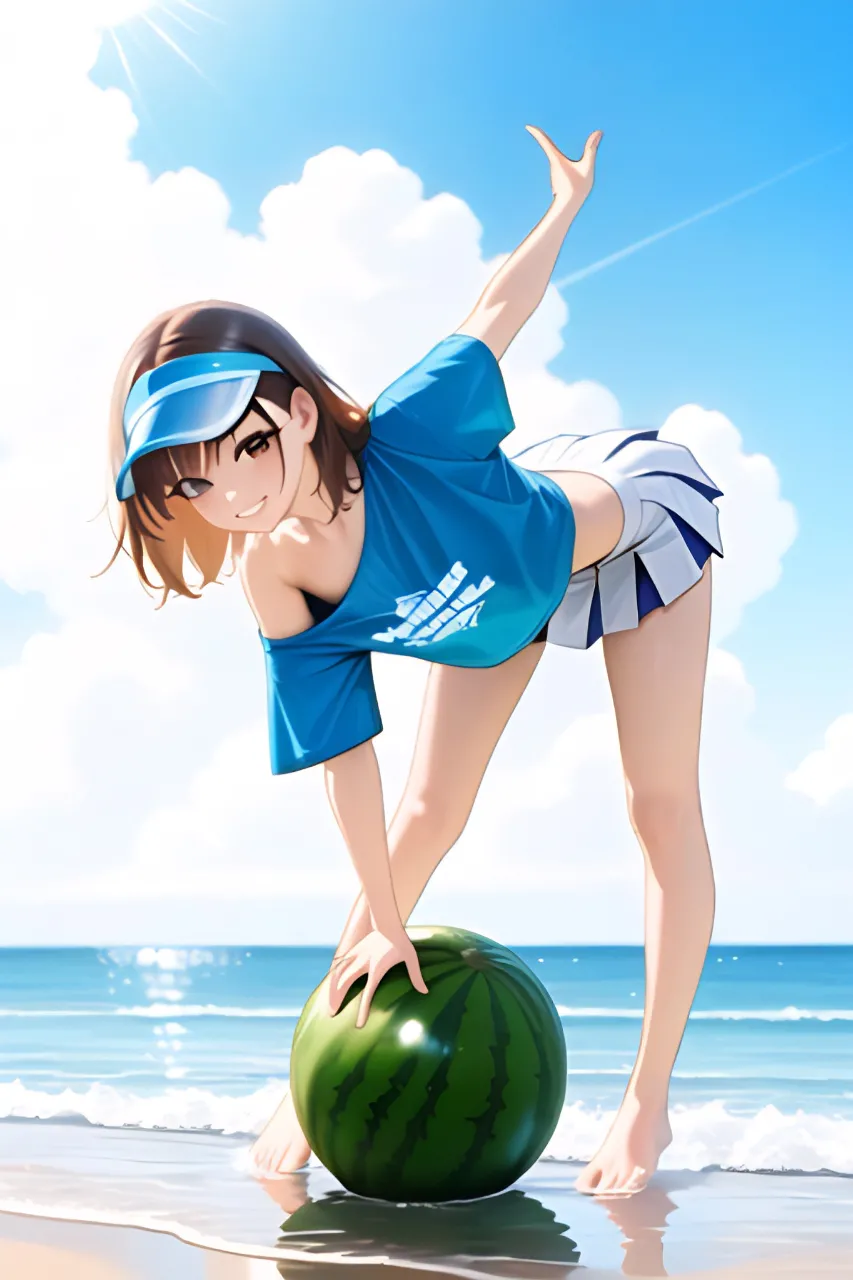 青い空と白い雲と海と西瓜とチアガール…茶