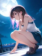 月あかりの下·薄着で立つ の投稿作品