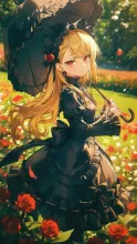 薔薇園と美少女9枚