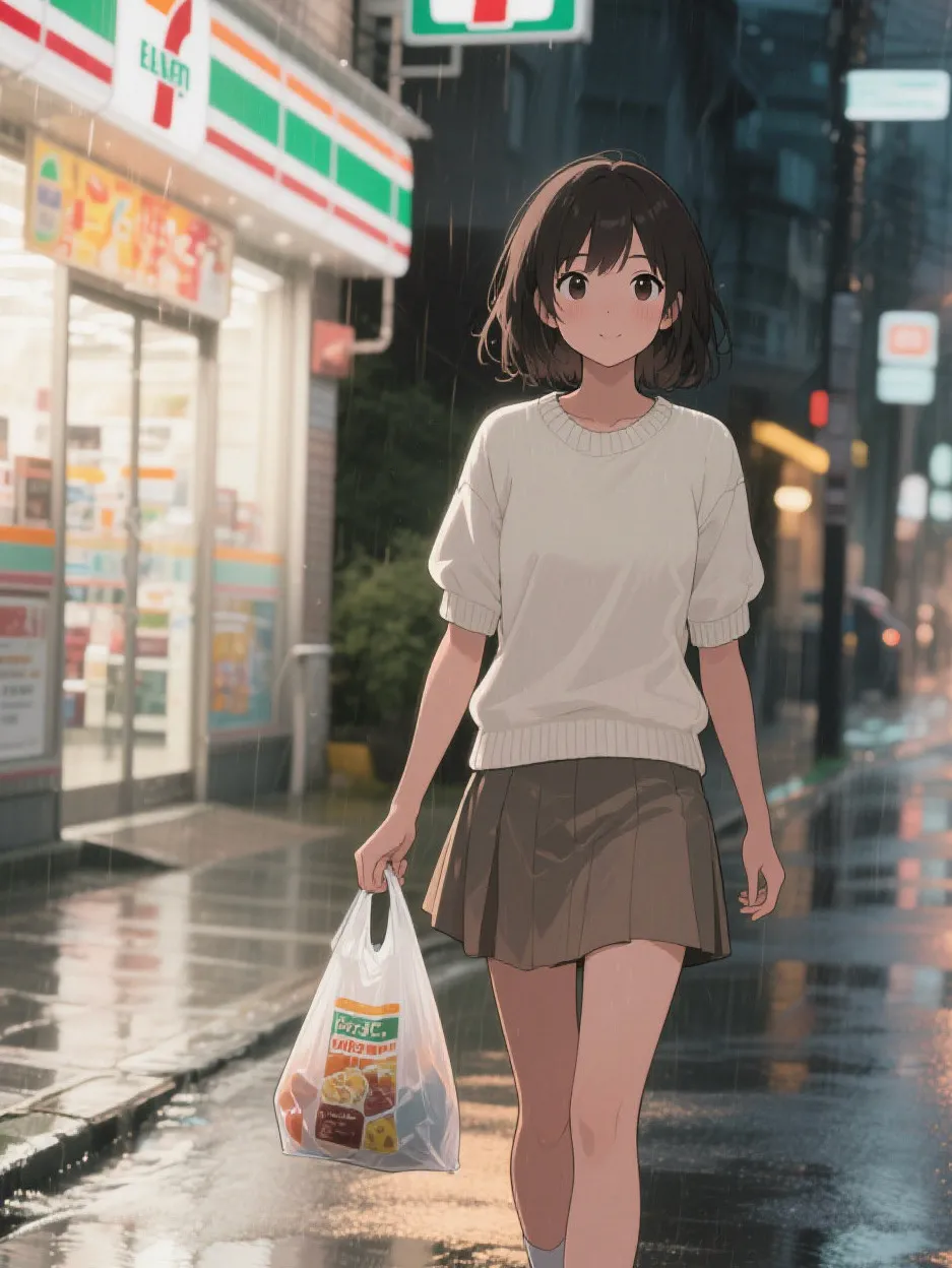 コンビニ帰りの夜