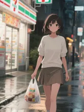 コンビニ帰りの夜