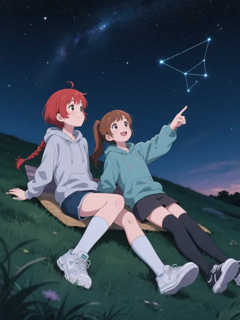 双子と満天の星空