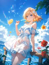 アイスキャンディーと夏の女性·初夏チャレンジ の投稿作品