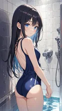 黒髪ロング娘💕シャワー中❤️