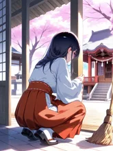 掃除中 — サクラパフェさんのAIイラスト